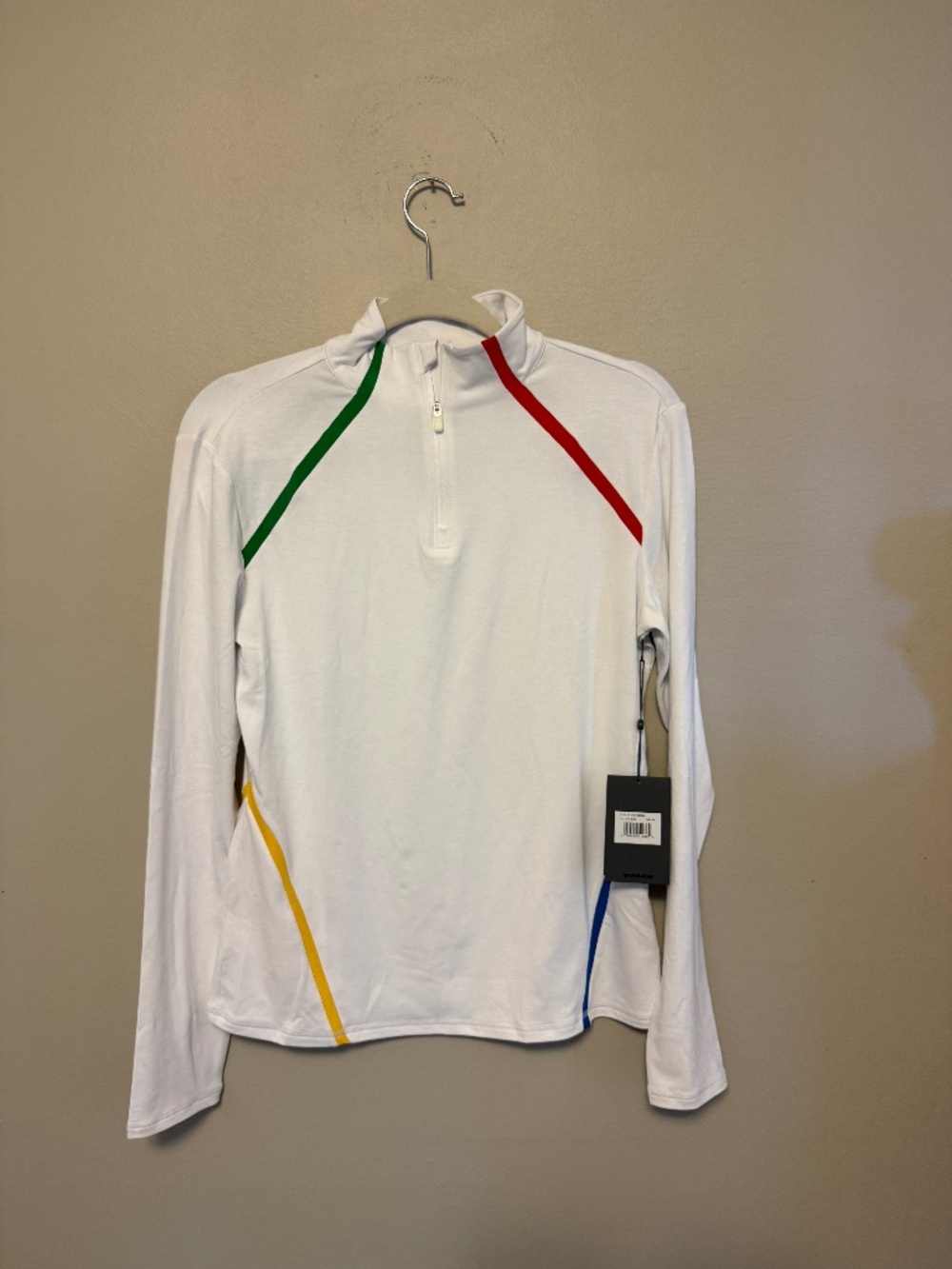 G/FORE Sun Shield Tech Quarter Zip Women's M Snow White Multicolor Golf NWT